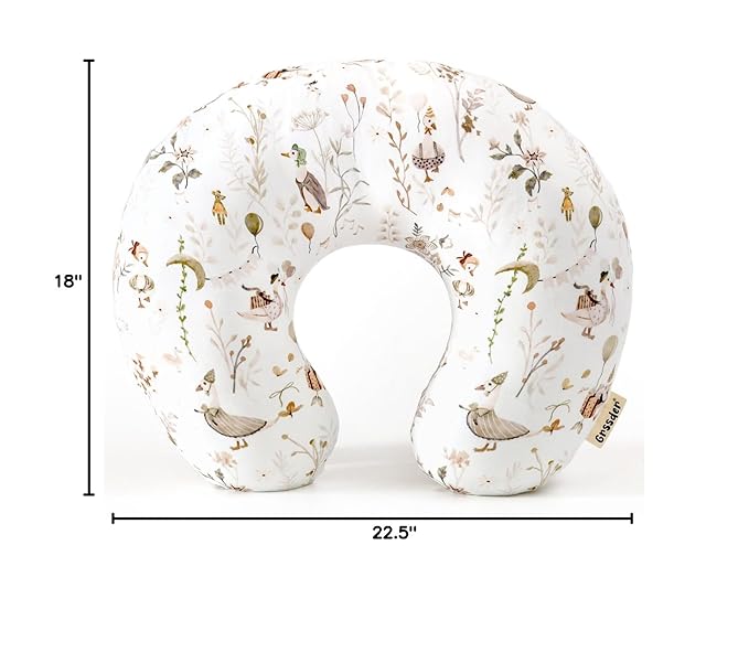 GRSSDER Nursing Pillow Cover Stretchy Minky Removable Nursing Covers for Breastfeeding Pillows, Ultra Soft Comfortable Slipcover for Boy and Girls, Cute Duck Pattern