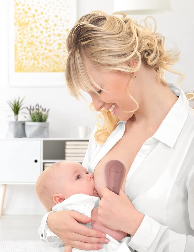 Momcozy Rolling Lactation Massager with Heat, 3-in-1 Real-Like Massage for Relieve Clogged Ducts, Breast Massager Warming for Breastfeeding, Improve Milk Flow, Dusty Rose