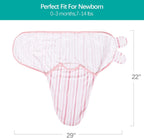 Biloban Baby Swaddle for Girls 0-3 Months, Cotton Blanket, Newborn Essentials, Lovely Pink Print, 4 Pack