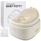 Bebamour Toddler Potty Training Toilet 3 in 1 Versatile Toilet Seat & Step Stool & Potty Chair Portable Potty Trainer for Boys & Girls with with 100 Pack Trash Bags (Dinosaur Coffee)