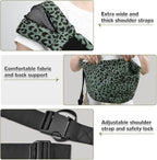 Baby Sling Carrier Adjustable Baby Sling 2025 Upgraded Toddler Sling Comfortable Baby Wrap Carriers Ergonomic-Designed, Travel Friendly Carrying 10-45 Lbs(Green Leopard)