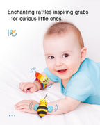 Infinno Baby Wrist Rattle Socks and Foot Finder Set, Perfect Baby Toys for 0-12 Months Newborn Boys and Girls As Shower Gifts, Garden Bug Series