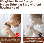Thyseed Infant Spill Proof Weighted Straw Sippy Cups with Handles and Lids Breastfed Baby First Soft Spout Top Training Water Cup Toddler Boy Girl No Leak Transitioning Bedtime Milk Bottles 6 Months+