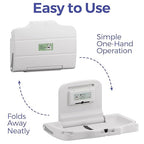 Panda Care ADA Compliant Horizontal Wall Mounted Baby Changing Station, Foldable Diaper Changing Table with Liner Dispenser and Safety Straps for Commercial and Home Use