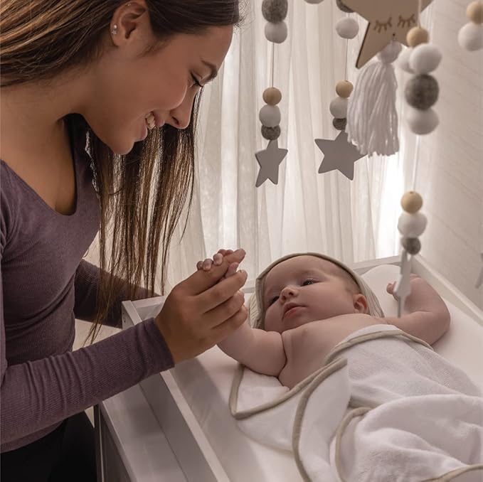 Milliard Nursery Dresser and Baby Changing Table with Storage & Removable Diaper Changing Top, White Modern Diaper Changing Station, Includes Spacious Drawer and Shelves, 18.5 x 35.5 x 40 inches