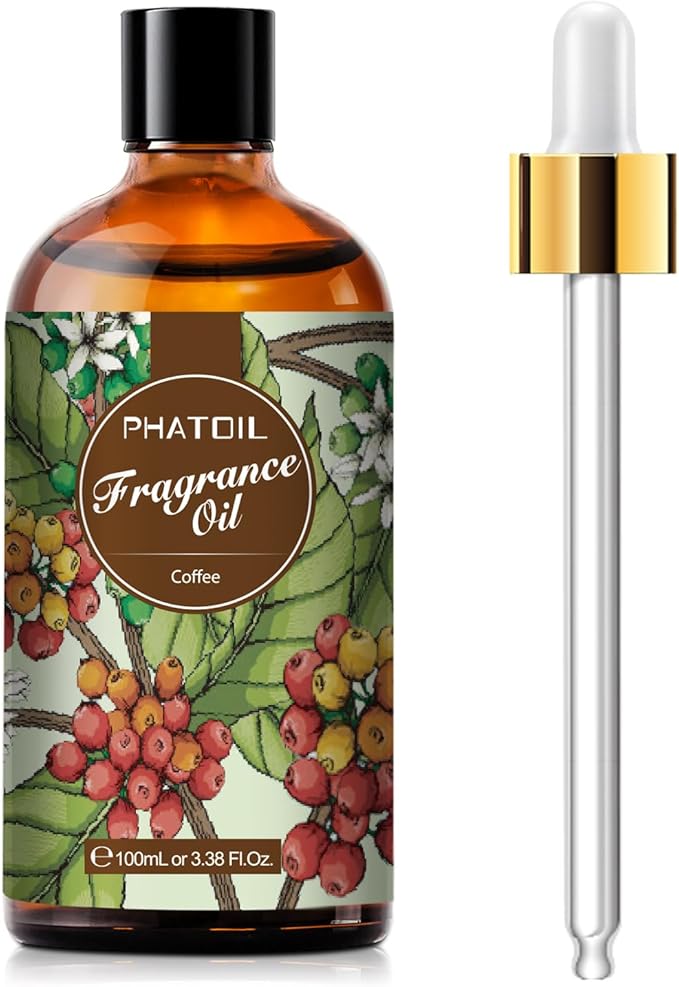 PHATOIL 3.38FL.OZ Coffee Fragrance Oils for Aromatherapy, Essential Oils for Diffusers for Home, Perfect for Diffuser, DIY Candle and Soap Making, DIY Scented Products - 100ml