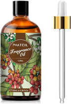 PHATOIL 3.38FL.OZ Coffee Fragrance Oils for Aromatherapy, Essential Oils for Diffusers for Home, Perfect for Diffuser, DIY Candle and Soap Making, DIY Scented Products - 100ml