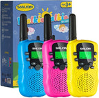 Walkie Talkies for Kids Toys for Boys Girls 4-6, 3 Miles Range Walkie Talkie to Camping, Outdoor 4 Year Old Girl Birthday Gifts for 3 4 5 6 7 Year Old Boy Girl Gifts Age 6-8 (Blue&Pink&Yellow)