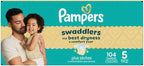 Pampers Baby Diapers - Swaddlers - Size 5, 104 Count, Ultra Absorbent Disposable Infant Diaper