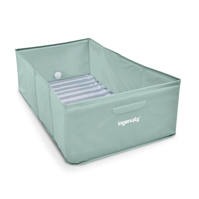 Ingenuity Tuckaway Toddler Folding Tub, Converts Shower to Tub, Folds to Store, Easy to Clean, No Assembly Required, Portable Baby Bathtub for Travel, 12M-5Y