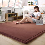 Loartee Coral Velvet Crawling Rugs Area Rugs Play Mat (6'8"x9'8", Coffee) for Toddler Children Yoga Exercise Pads Carpet