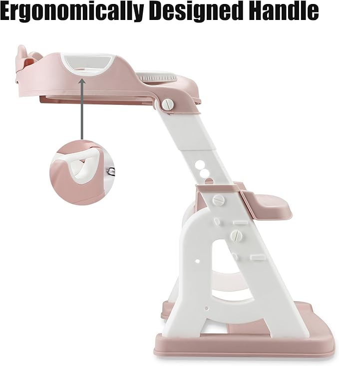 PandaEar Potty Training Seat with Step Stool Ladder, Toddler Toilet Seat for Kids Boys Girls, Comfortable Safe Potty Seat with Anti-Slip Pads Ladder & Bear Design -Pink