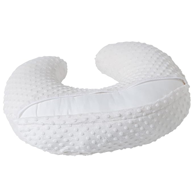 Baby Nursing Pillow and Body Positioner with Premium Slipcover for Breastfeeding for Baby Boys and Girls, Feeding Pillow with Breathable Comfortable Pillowcase (Cloud Dancer)