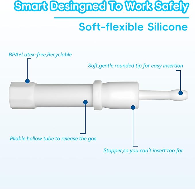 Gas and Colic Reliever for Babies, Baby Gas Colic Relief, Natural Solution for Baby Colic and Gas Relief, 100% Safe & Effective Instant Constipation Relief for Babies, 20 Count (White)