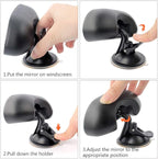 GES Rear View Mirror - 360 Degree Adjustable, Strengthen Suction Cup for Car - 5.9 x 2.2Inch - Black