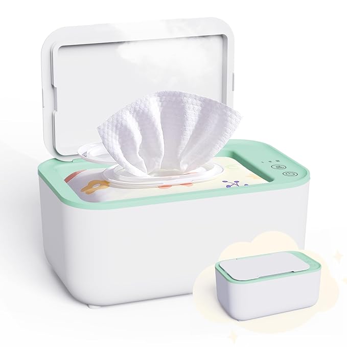 Wipe Warmer Diaper Warmer Baby Wipe Warmer Dispenser: Wet Wipes Warmer Large Capacity - Wet Wipes Heater with Even Overall Heating Wipes Warmer for Newborn Wet Napkin Warmer for Wipes & Towel (Green)