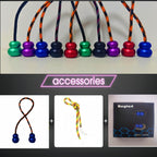 Begleri Fidget Beads, Aluminum Alloy- Practicing EDC Knuckle Finger Skill, Stress Relief Toy for Adult Relieve Anxiety Worry/with Replaceable Rope (Blue)