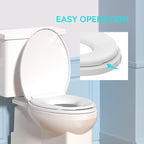 R&T Elongated Toilet Seat with Built in Potty Training Seat, Slow Close Toddler Seat Fits both Adult and Child, Easy To Install & Clean