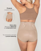 High Waisted Post Surgical Firm Compression Underwear with Adjustable Belly Wrap - Tummy Control Shapewear Girdle for Women