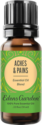 Edens Garden Aches & Pains Essential Oil Blend- 100% Pure Premium Grade, Undiluted, Natural, Therapeutic, Aromatherapy, The Best for Diffusing, Skin & Kid Safe, Face, Humidifiers 10 ml (.33 fl oz)