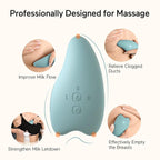 Momcozy Warming Lactation Massager 2-in-1, Soft Breast Massager for Breastfeeding, Heat + Vibration Adjustable for Clogged Ducts, Improve Milk Flow, Blue-Green