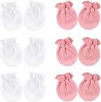 BQUBO Newborn Infant Toddler Mittens No Scratch Cotton Elastic Wrist Gloves Hypoallergenic for 0-6 Months Baby Boys Girls