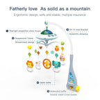 Baby Musical Crib Mobile with Night Lights and Relaxing Music,Hanging Rotating Animals Rattles,Stars Projection,Remote Control,for Boy Girl Newborn Baby Toys（Blue）