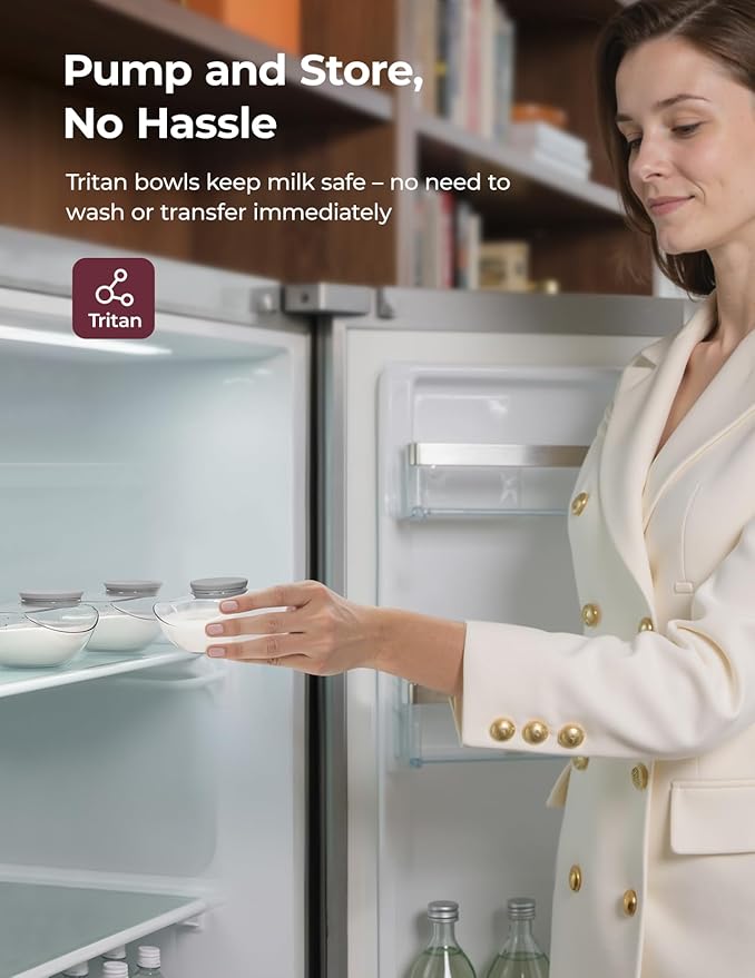 Momcozy Breast Pump Hands Free Upgraded Mobile Flow | M9, App Discreet Control with Personalized Multi-Modes & 15 Levels, Wearable Breast Pump 24mm, 1 Pack Gray