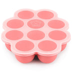 KeaBabies Silicone Food Freezer Trays with Lid, 2oz x 10 Pods Baby Food Storage Containers, Easy Puree Meal Prep, Breast Milk Silicone Freezer Molds, Dishwasher,Microwave Safe,BPA-Free(Blossom)