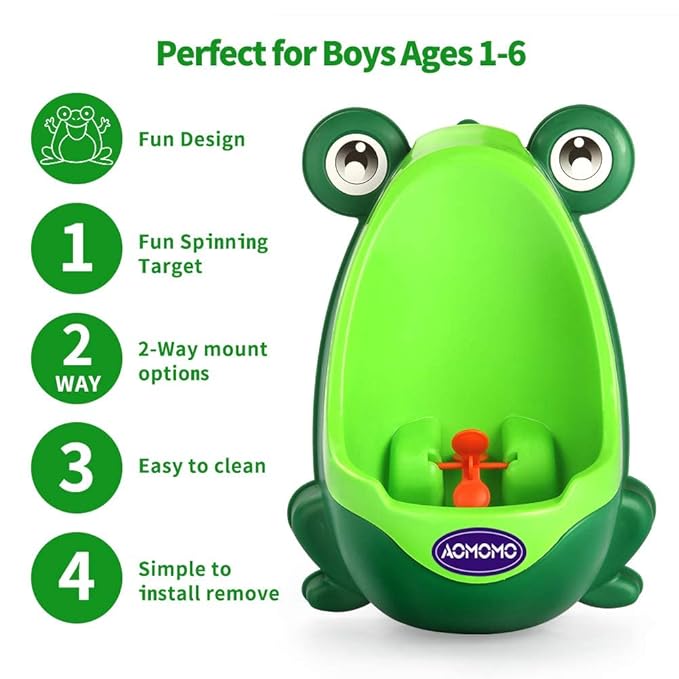 Urinal for Toddlers Boys with Frog Funny Aiming Target,Frog Urinal Potty Training(Blue)