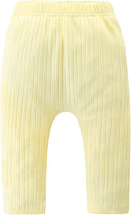 Baby and Toddler Girl's 5 Pack Cotton Ribbed Pull On Pants Leggings 0-4 Years