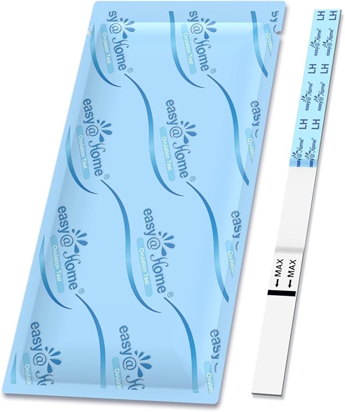 Easy@Home Ovulation Test Predictor Kit : Accurate Fertility Test for Women (Width of 5mm), Fertility Monitor Test Strips, 50 LH Strips with 50 Urine Cups