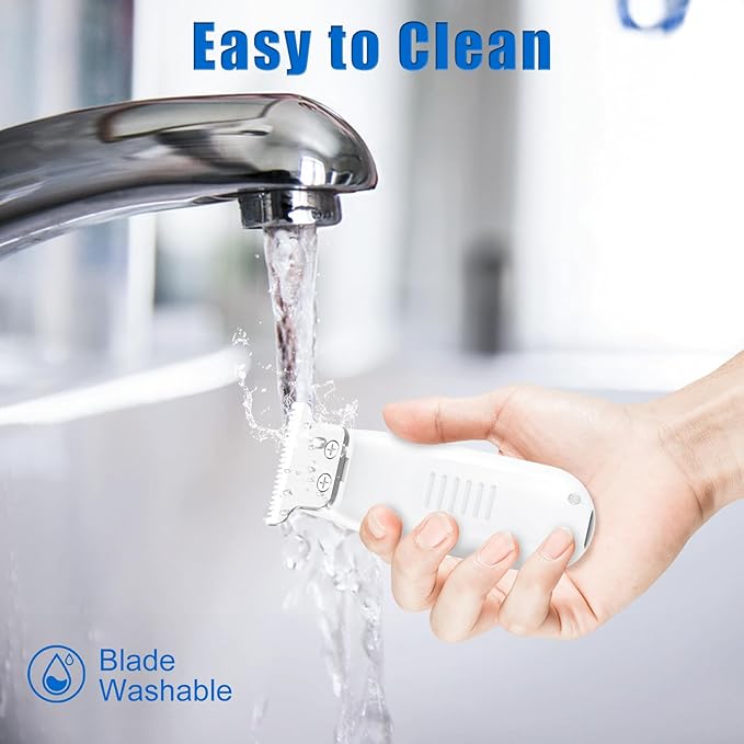 SweetLF Hair Clippers, Silent Cordless Hair Trimmer, Mini Hair Cutting Kit with 3 Guide Combs, USB Rechargeable, Portable, White