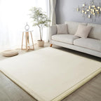 Loartee Coral Velvet Crawling Rug (6'7"x7'10", Beige) for Toddler Children Play Area Rug Yoga Mat Exercise Pad Carpet