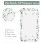 Bimocosy Baby Crib Sheets for Boys, Fitted Crib Sheet 4 Pack for Standard Crib and Toddler Mattresses, Super Soft Breathable Microfiber Baby Sheet 28x52x8in, Stars/Woodland Animals/Grey/Green