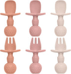 6 Pack Baby Spoons and Forks Set, Silicone Baby Spoons Self Feeding 6 Months for Toddler Utensils,BPA Free, Baby Led Weaning Supplies Feeding Essentials,Dishwasher and Boil Safe