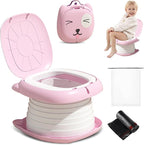2025 Upgraded Portable Potty Training, Travel Potty for Toddler, portable toilet for kids Foldable, Apply to Seat Emergency Toilet for Camping, Outdoor,Car, Indoor(Pink)