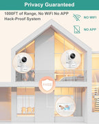 6" Baby Monitor with 2 Cameras 4000mAh Battery Upgrade Split Screen Video Baby Monitor No WiFi Remote Pan-Tilt-Zoom Auto-Night Vision 150 Languages ECO Mode 2-Way Talk 1000FT (Ideal Condition)