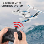 fisca Remote Control Airplane RC Amphibious Plane 2.4Ghz 3 Channel Foam Drone RTF Aircraft Take Off from Land and Water, with Gyroscope and 2 Batteries for Kids 14+ Years Old