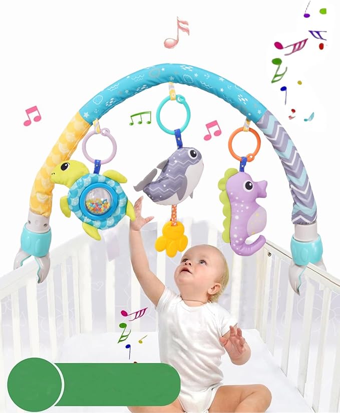 Pau1Hami1ton Car Seat Toys, Stroller Toys,Car Seat Toys for Babies 0-6 Months,3 Month Baby Toys Fit for Crib Bed,Stroller,Car Seat,Baby Gifts.S-19(Whale)