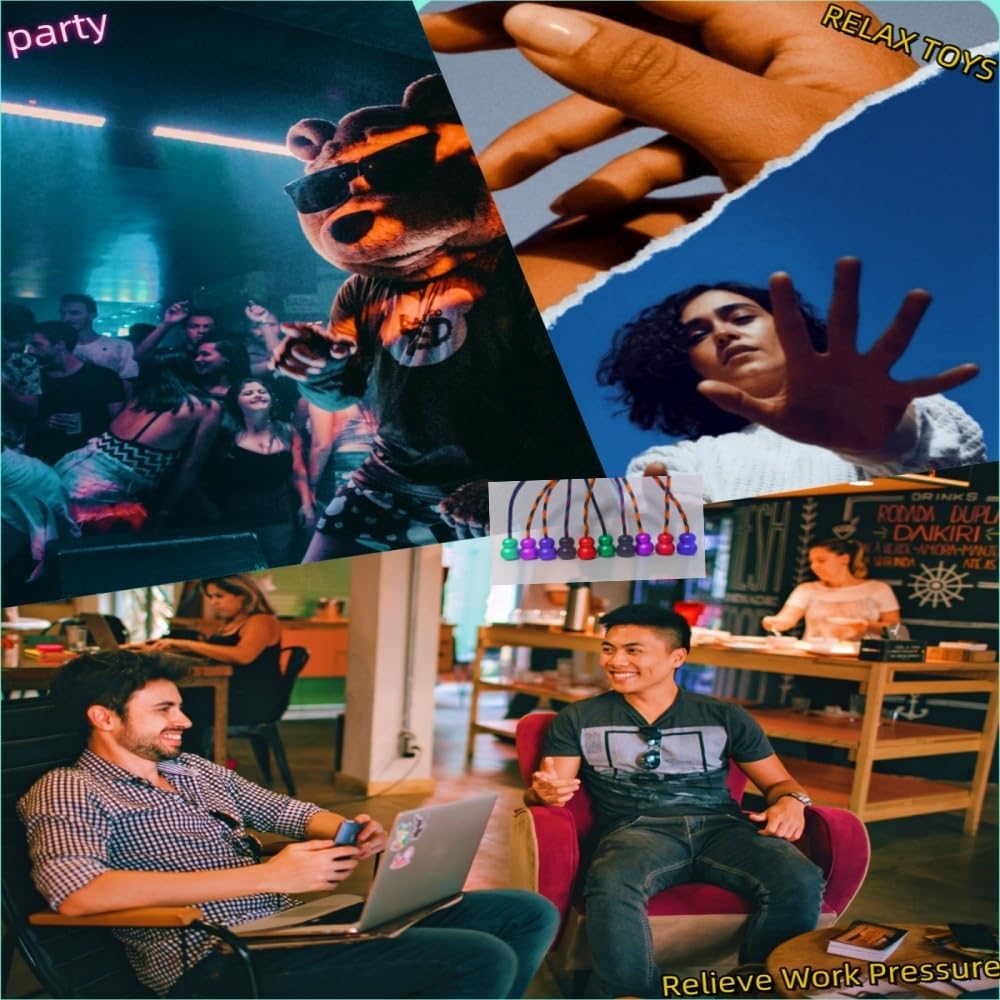 Begleri Fidget Beads, Aluminum Alloy- Practicing EDC Knuckle Finger Skill, Stress Relief Toy for Adult Relieve Anxiety Worry/with Replaceable Rope (Red)