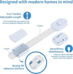 10-Pack Child Safety Cabinet Locks，Adjustable No Drilling Baby Proofing Strap Latches for Drawers,Cupboard,Cabinets,Fridge,Toilet Seat,Door,Closet–No Tool Easy 3M Adhesive Installation