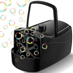 Bubble Machine - 18000+ Bubbles Per Minute, 2 Speed Settings, Battery/USB Powered Outdoor Bubble Blower for Toddlers, Birthday Parties, Weddings (Black)