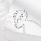 INFUSEU Funny Spinner Fidget Rings for Women Girls Anti Anxiety Stress Worry, Adjustable Size