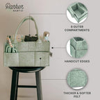 Parker Baby Diaper Caddy - Nursery Storage Bin and Car Organizer for Diapers and Baby Wipes - Sage Green, Large