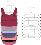 ZEDODIER 3 Pack Tank Top Hanger Space Saving, Bra Hangers for Closet Organizer, Hanging Bra Organizer Tank Tops Holder with 24 Hooks, Metal Closet Organizers and Storage Small Space Solutions, Silver