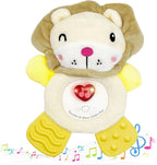 Baby Musical Activity Soft Toys with Sound & Light, Sensory Toys for Infant Developmental with Teether, Rattle and Textures, Soft Plush Toy for Newborn Gift 6 to 12 Months (Lion)