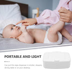 Wipes Dispenser - Wipe Holder for Baby and Adult - Refillable Container Keeps Clean Non-Slip Easy Pull Pouch Case White