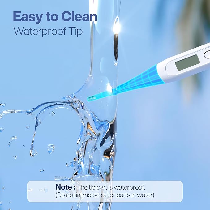 Boncare 10 Seconds Oral Thermometer for Adults and Kids - Accurate & Safe Rectal Thermometer for Baby with Fever Alarm, Digital Thermometer (Light Blue)