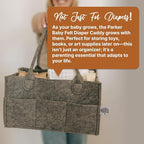 Parker Baby Co. Diaper Caddy - Nursery Storage Bin and Car Organizer for Diapers and Baby Wipes - Charcoal, Large